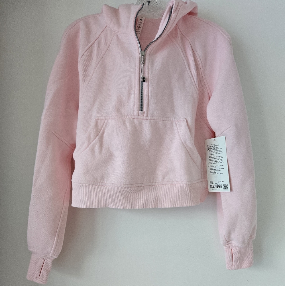 Lululemon scuba half-zip hoodie xs small strawberry milkshake